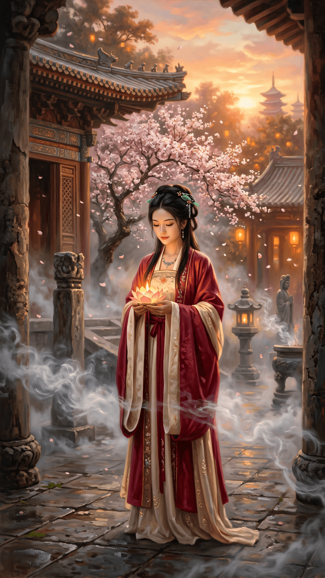 万物荣枯皆有常,清明微雨悟真如。世间纷扰随风去,心灯一盏照归途。