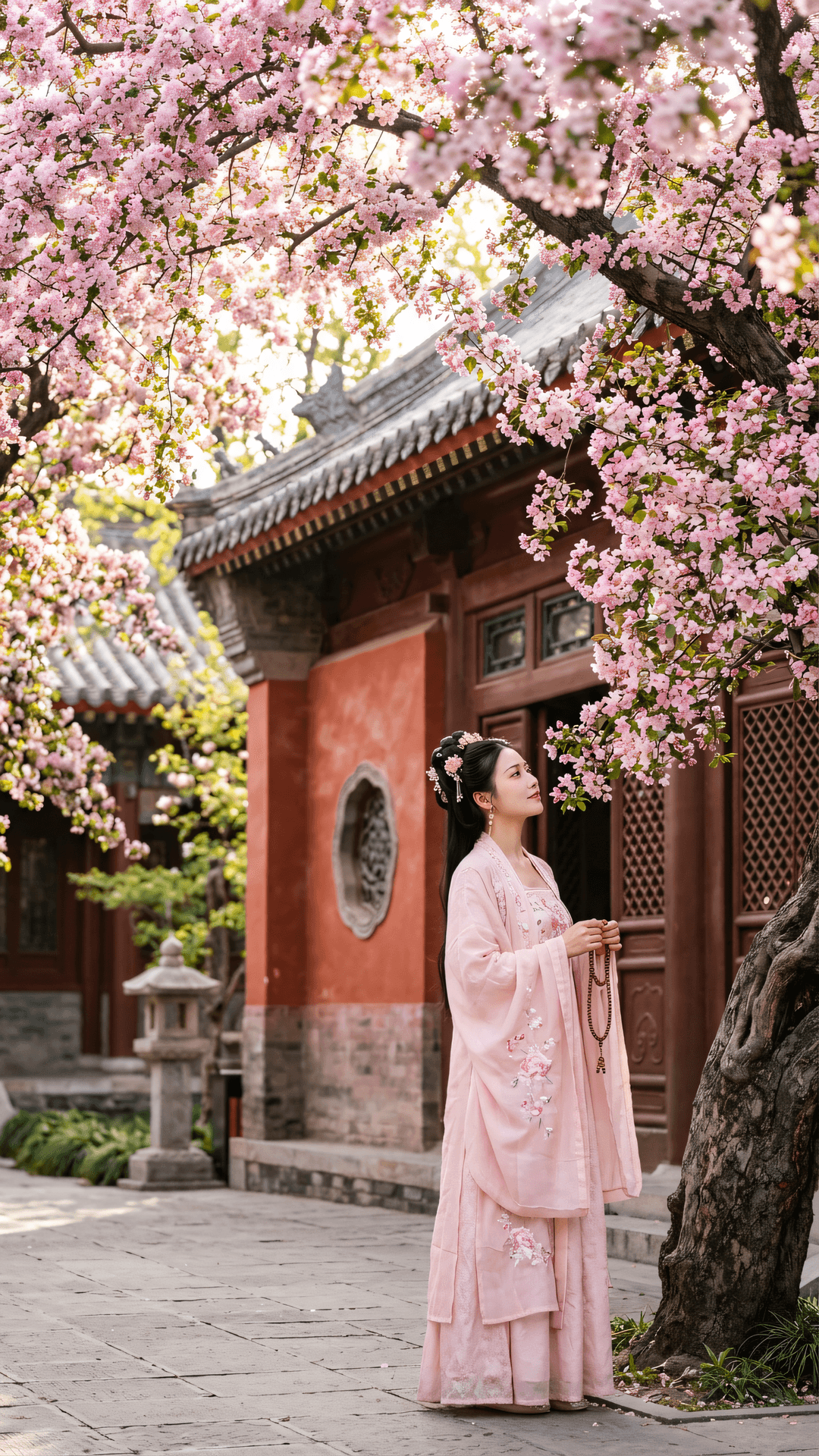 海棠影落春归处,万事纷纭心自闲。莫向花间寻冷暖,清净本性即灵山。