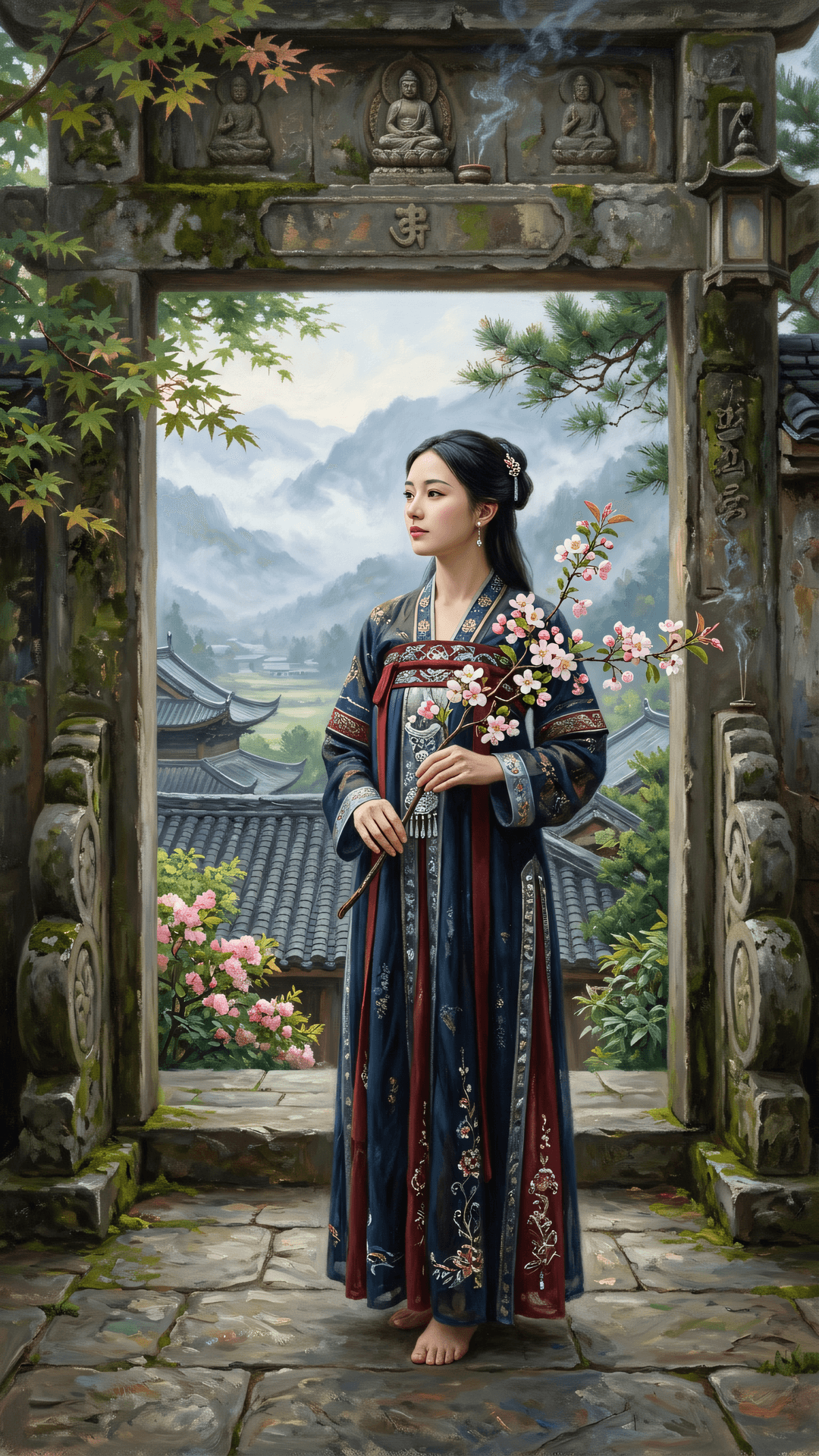 本自无踪迹,离合见真源。百花发时无私意,方寸清净即是家。