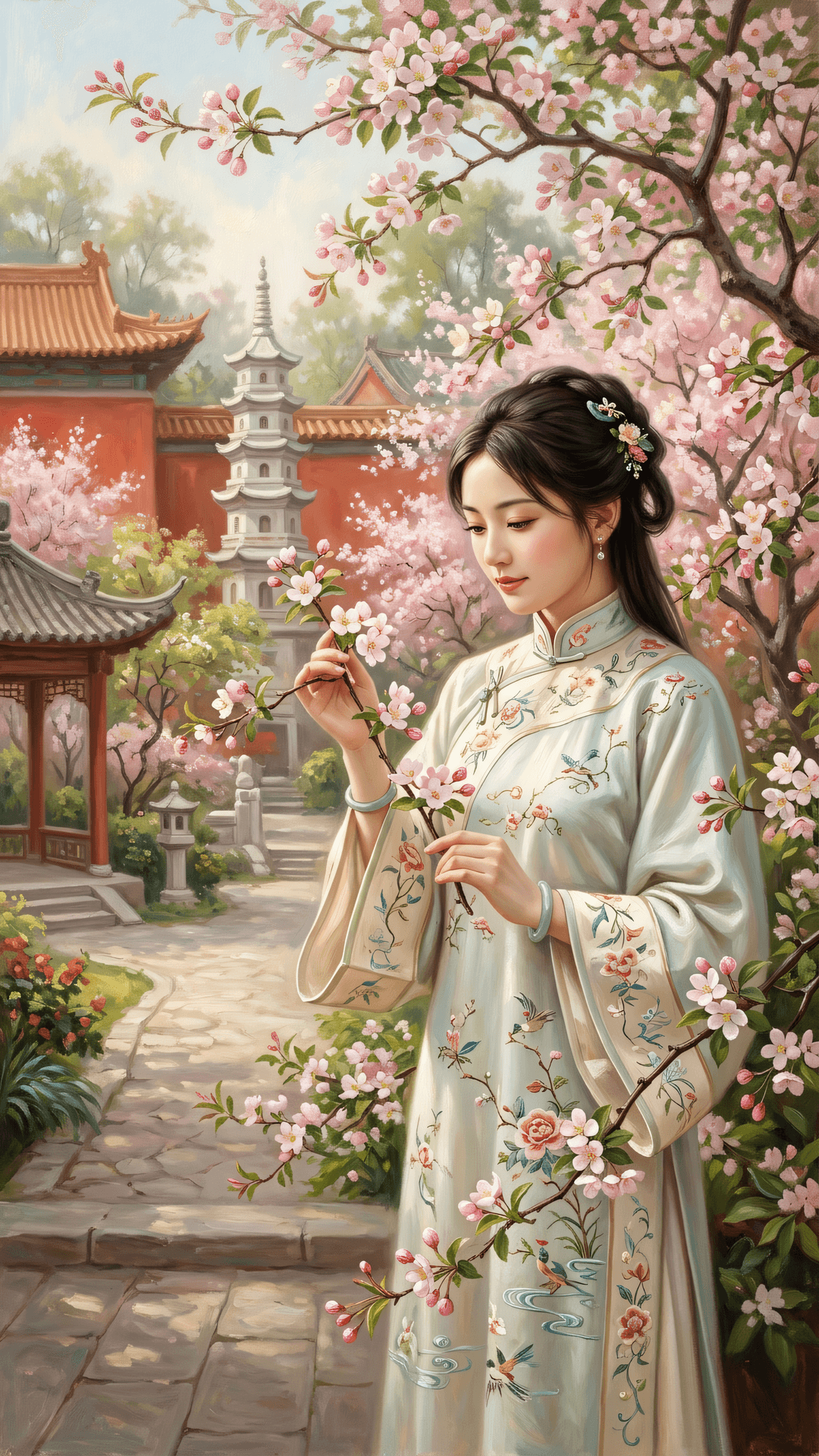 万象森罗映远空,随缘赴感不离宗。根扎深山心许国,一枝红药对春风。