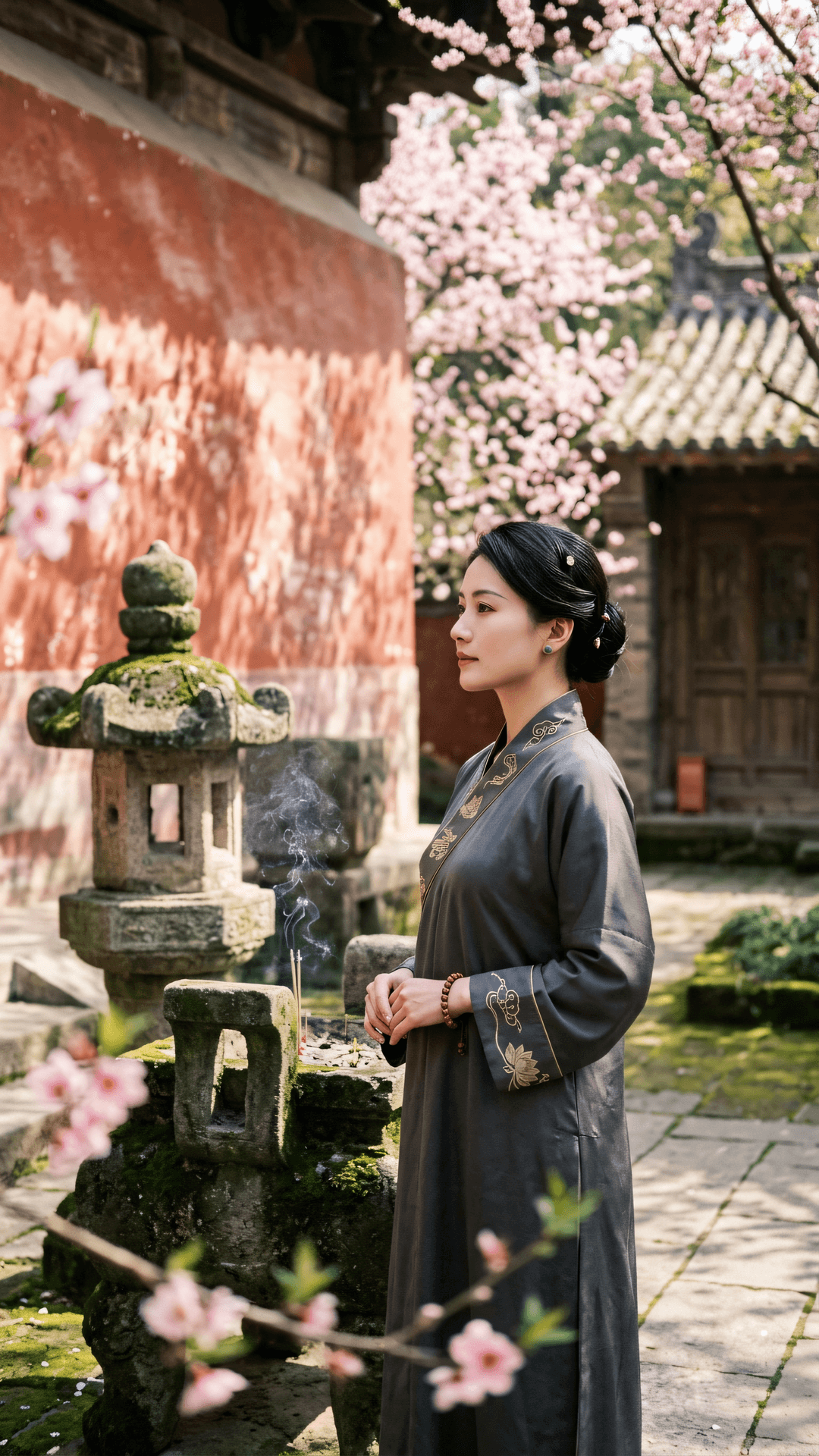 桃花红,李花白,春风一度万境开。任它世间繁华事,自性清净不染埃。
