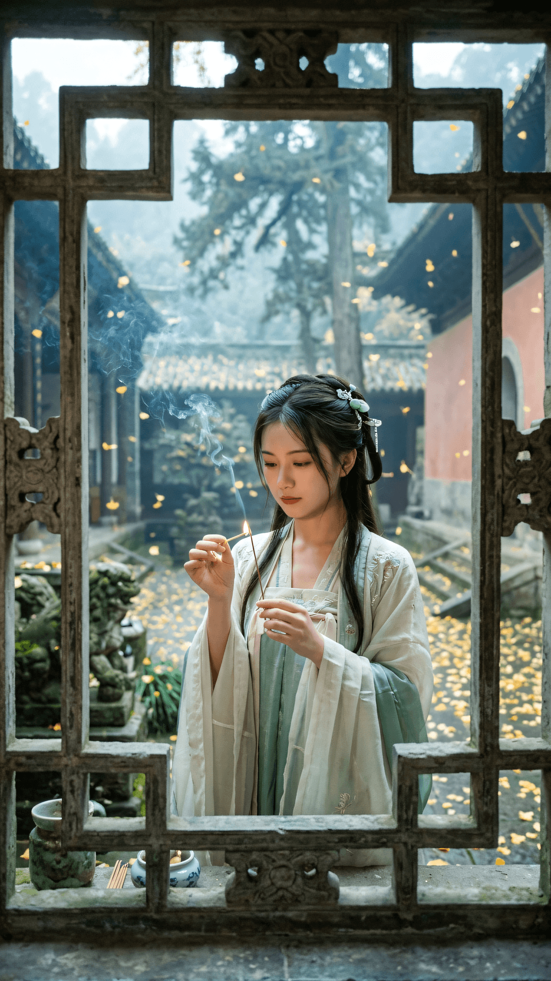 兵戈消歇遍寰瀛,且向寒林听泉声。一念慈心通法界,枯木重生露华清。
