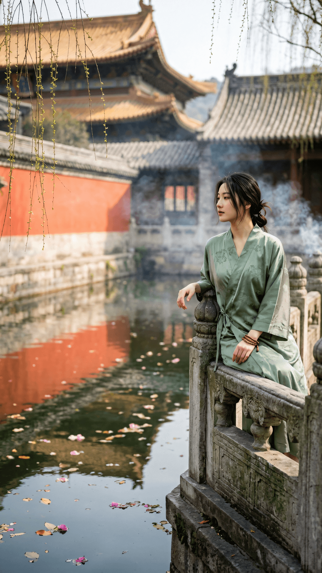 万古长河,当下即新。看取杨柳依依,春色正浓。心若无染,则四时皆是清凉境。