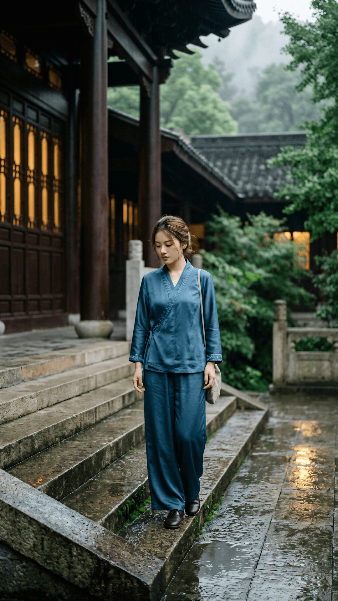 万境喧嚣一念平,雨余石径绝尘冥。心灯如幻常清照,不逐波臣乱性灵。