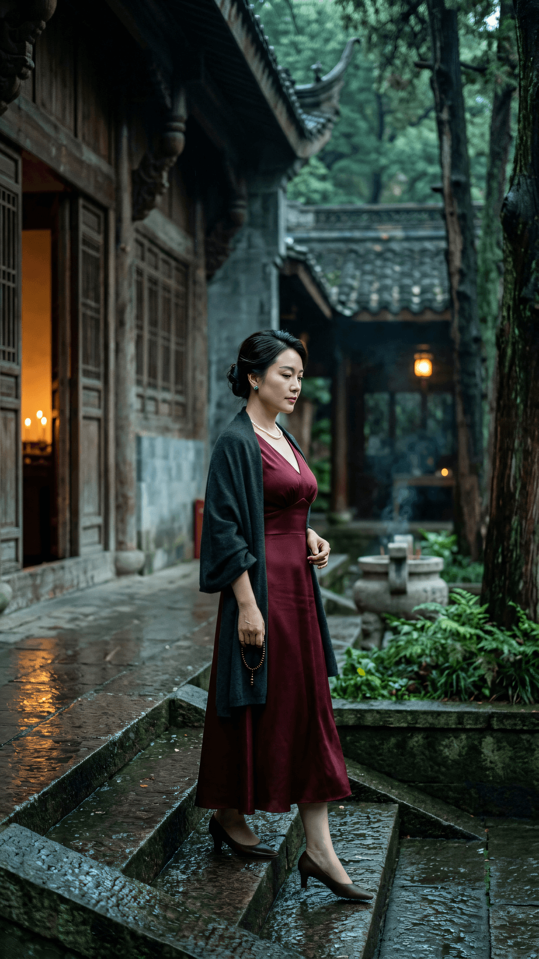 万事随缘,不执往昔。心如净水,映照乾坤。老来无碍,只因看破此身非我,万法皆空。
