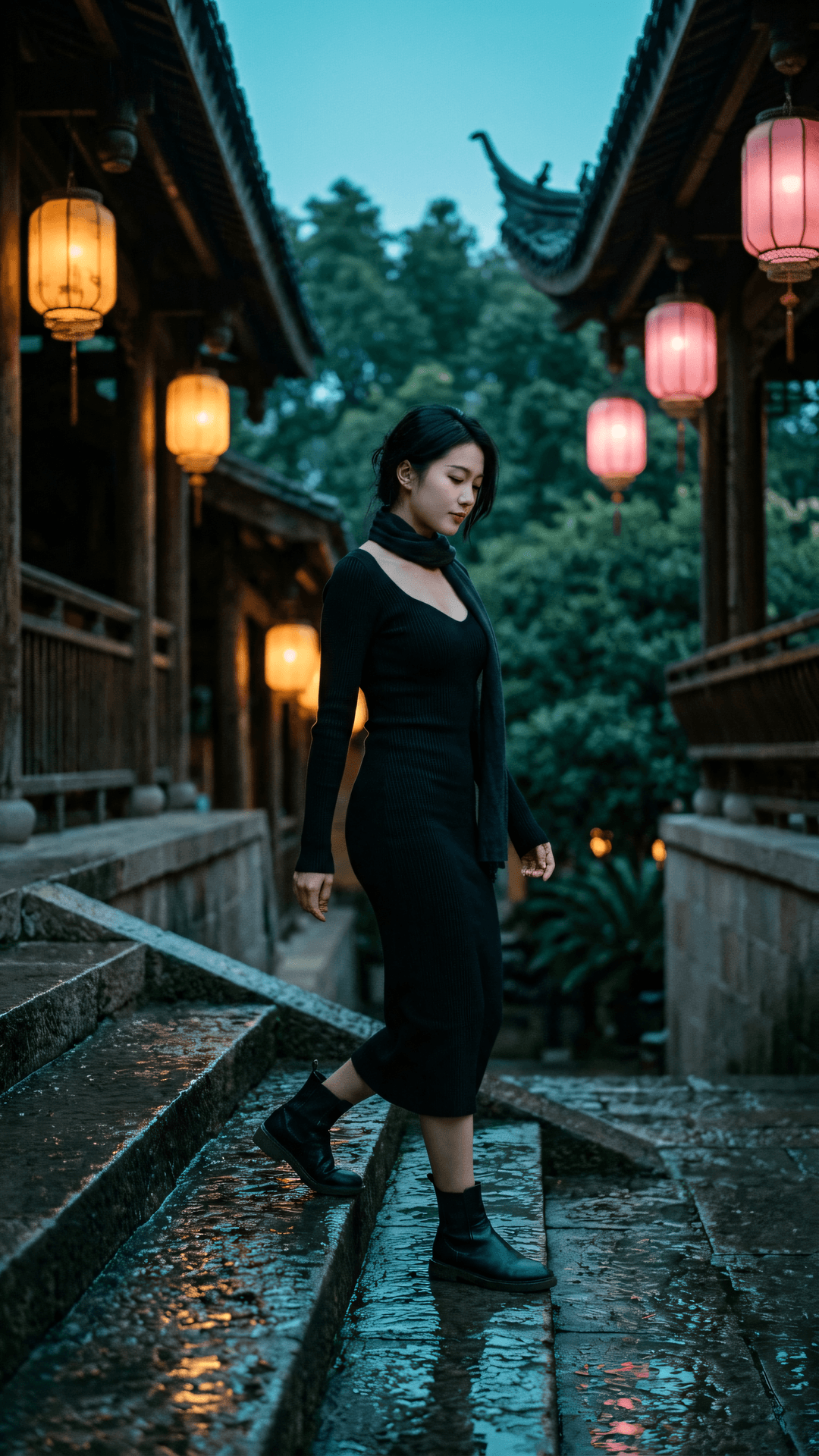 莫向心外求圆满,当前即是解脱场。风吹竹叶声声碎,不碍寒潭映月光。