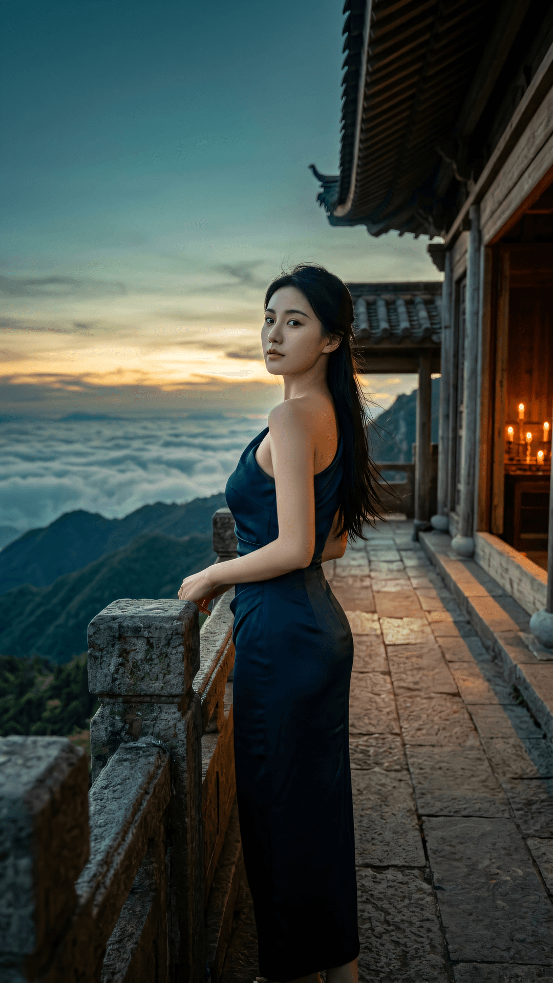 万里无云万里天,何须执念旧时烟。心归当下随缘去,一步清风一步莲。